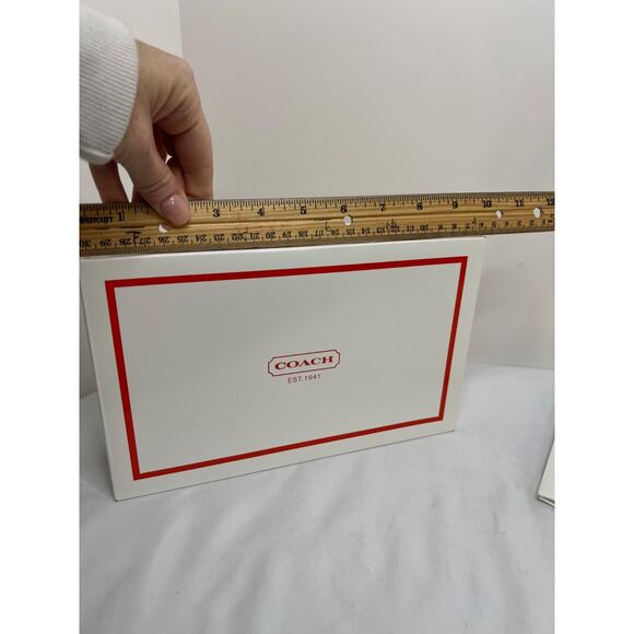 2 Coach 6" x 10” X 2 1/2" White & Red Gift Boxes New! - Picture 5 of 6